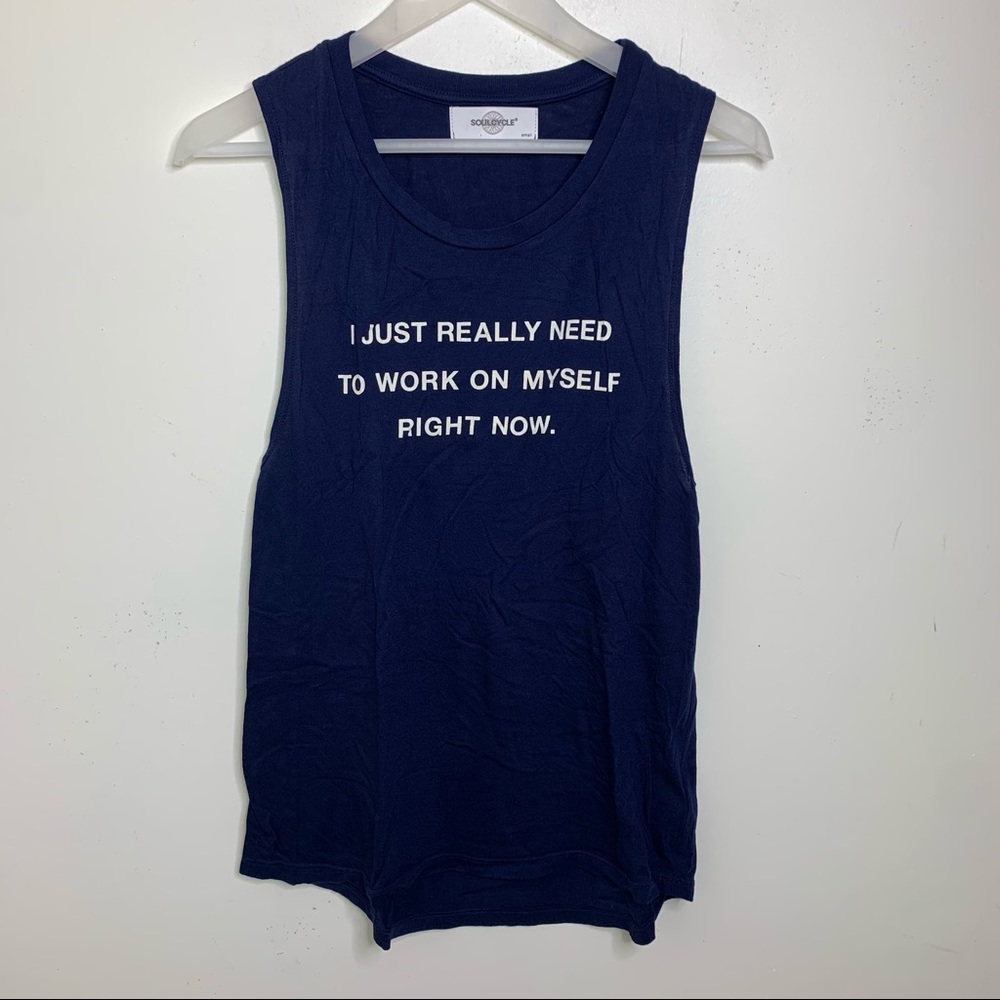 5/$25 Soulcycle navy tank top